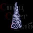Светодиодная елка "Конус Волны Спираль" 3 м Белая с белой каймой