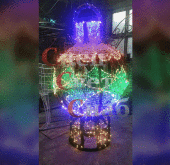 Световая фигура "Ретро шар" на подставке высота 2м