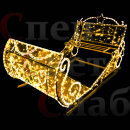 Фотозона светодиодная "Сани Деда Мороза" 1.5х2.5м теплый белый